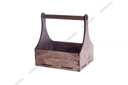 Дерев'яний ящик з ручкою для квітів 15x14x11см. Венге