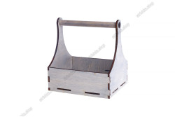 Дерев'яний ящик з ручкою для квітів 15x14x11см. Блакитний