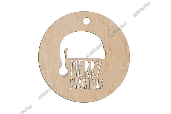 Дерев’яна іграшка, Merry Christmas 80х80мм.