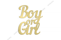 Топер торцевий, дзеркальний пластик, Boy or Girl, №2. Золотий