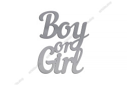 Топер торцевий, дзеркальний пластик, Boy or Girl, №2. Срібний