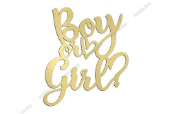Топер торцевий, дзеркальний пластик, Boy or Girl, №1. Золотий