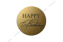 Топер торцевий, дзеркальний пластик, Happy Birthday, №11. Золотий
