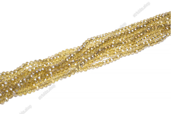 Намистини Хрусталь Rondelle 6мм, 85-90шт./нит. №10 AB Light Topaz