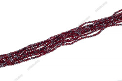 Намистини Хрусталь Rondelle 8мм, 72шт./нит. № 113 Sterling Silver on Dark Red Opaque