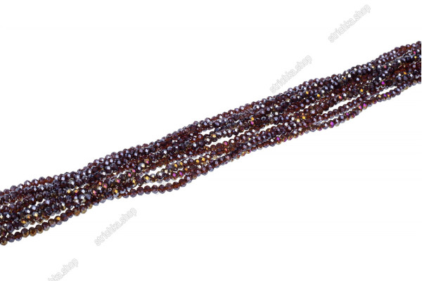 Намистини Хрусталь Rondelle 4мм, 120-130шт./нит. №12 AB Smoky Citrine