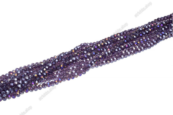 Намистини Хрусталь Rondelle 6мм, 85-90шт./нит. №13 AB Purple