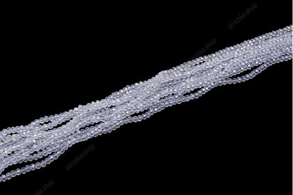 Намистини Хрусталь Rondelle 3мм. № 1 AB Crystal