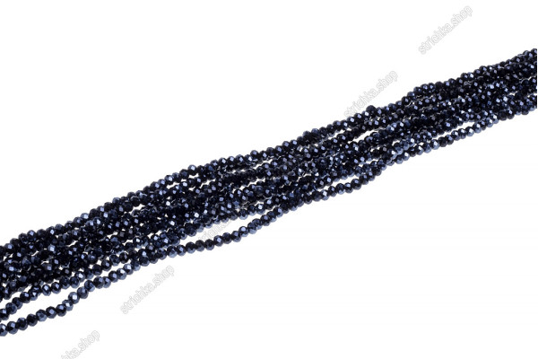 Намистини Хрусталь Rondelle 4мм, 120-130шт./нит. №2 AB Black