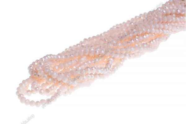 Намистини Хрусталь Rondelle 4мм, 120-130шт./нит. №38 AB Light Cream Opaque