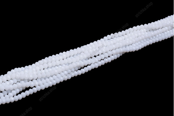 Намистини Хрусталь Rondelle 2мм. № 43 White Opaque