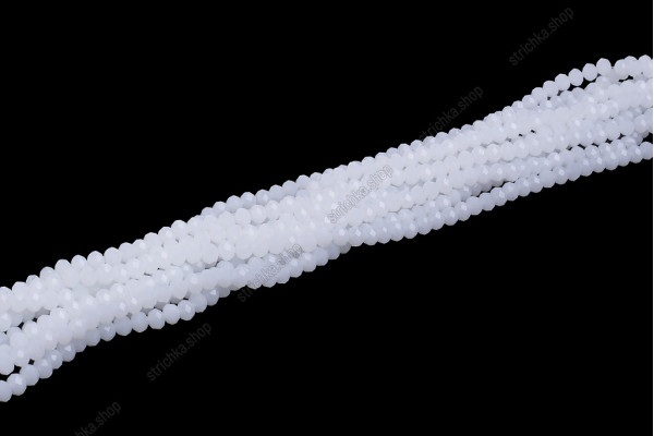 Намистини Хрусталь Rondelle 3мм. № 68 White Jade
