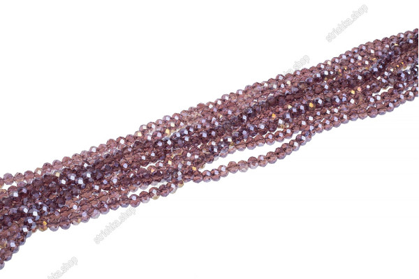 Намистини Хрусталь Rondelle 4мм, 120-130шт./нит. №6 AB Grape