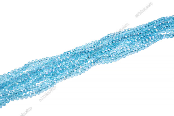 Намистини Хрусталь Rondelle 4мм, 120-130шт./нит. №7 AB Light Aquamarine