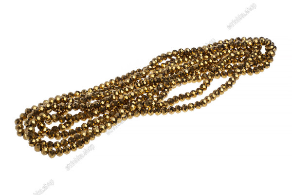 Намистини Хрусталь Rondelle 3мм. № 86 Yellow Gold