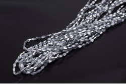 Намистини кришталеві Біконус довгий 4x8мм, +/-65шт./нит. №115 White Silver on Crystal