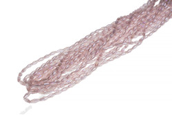 Намистини кришталеві Біконус довгий 4x8мм, +/-65шт./нит. №25 AB Light Rose