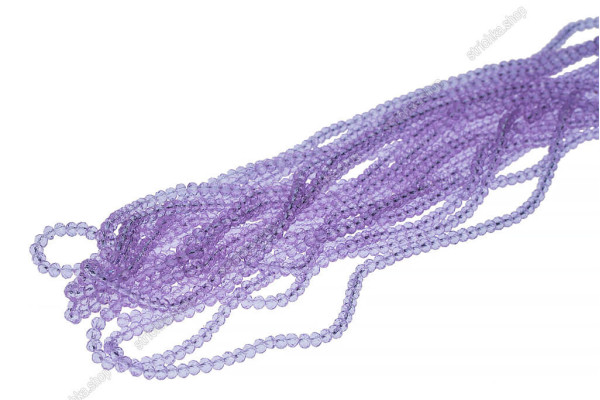 Намистини Хрусталь Rondelle 4мм, 120-130шт./нит. №26 Бузковий