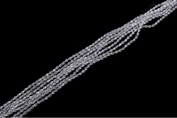 Намистини Хрусталь, Капля 4x6мм, 70шт./уп. № 1 AB Crystal