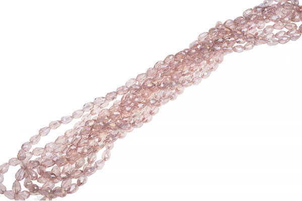 Намистини Хрусталь, Капля 8x11мм, 58шт./уп. № 25 AB Light Rose