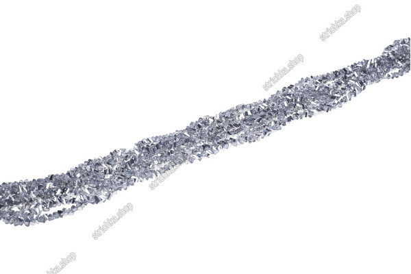 Намистини Хрусталь Трикутник 4x2.7мм, 125-130шт./нит. №115 White Silver on Crystal