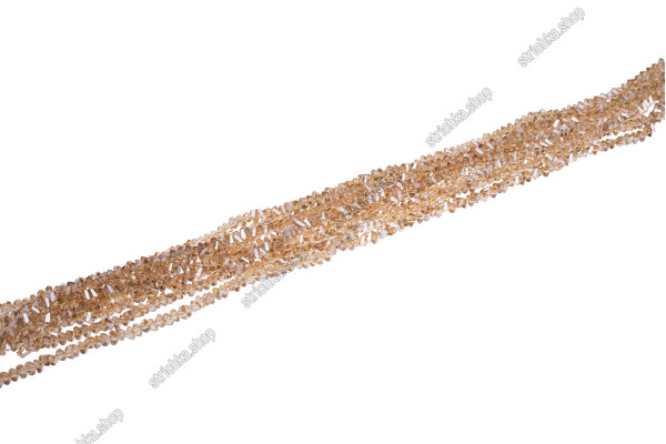 Намистини Хрусталь Трикутник 4x2.7мм, 125-130шт./нит. №128 Golden Amber on Crystal