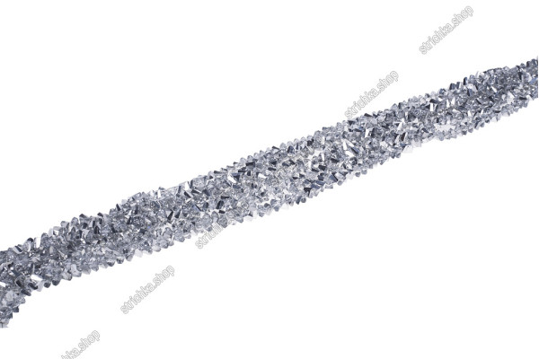 Намистини Хрусталь Трикутник 6x3.5мм, 85-90шт./нит. №115 White Silver on Crystal
