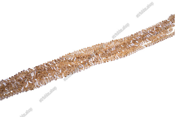 Намистини Хрусталь Трикутник 6x3.5мм, 85-90шт./нит. №128 Golden Amber on Crystal