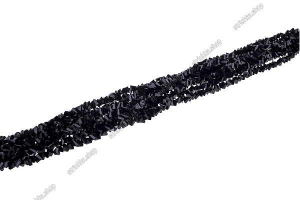 Намистини Хрусталь Трикутник 6x3.5мм, 85-90шт./нит. №2 Black