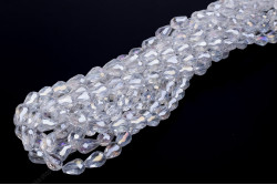 Намистини Хрусталь Rondelle, Капля 10x15мм, 18шт./уп. №1 AB Crystal