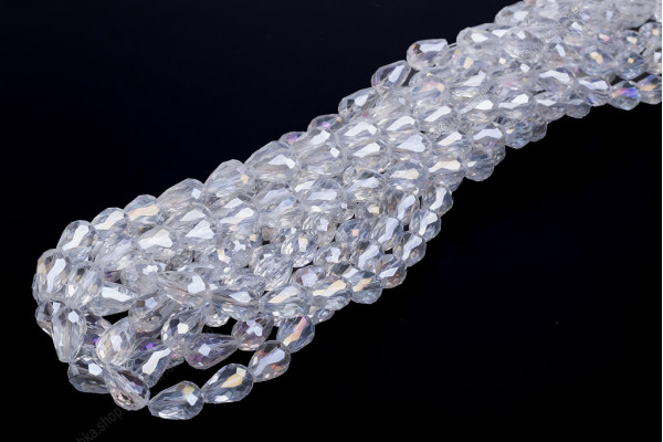 Намистини Хрусталь, Капля 10x15мм, 18шт./уп. №1 AB Crystal