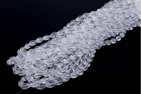 Намистини Хрусталь, Капля 8x11мм, 58шт./нит. №1 Crystal