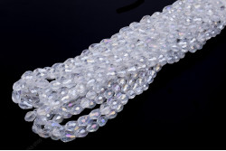 Намистини Хрусталь Rondelle, Капля 8x11мм, 58шт./нит. №1 AB Crystal