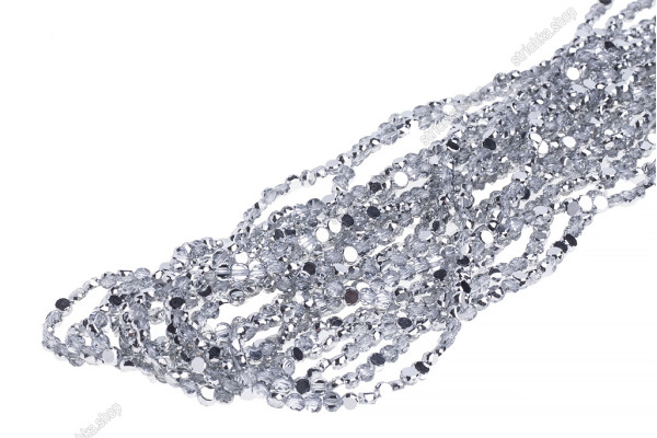 Намистини Хрусталь, Таблетка 4мм, 150шт./нит. №115 White Silver on Crystal