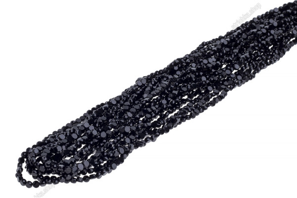 Намистини Хрусталь, Таблетка 4мм, 150шт./нит. №2 Black