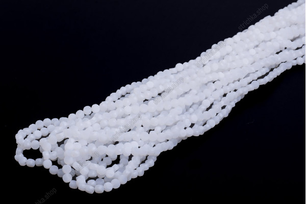 Намистини Хрусталь, Таблетка 4мм, 150шт./нит. №68 AB White Jade