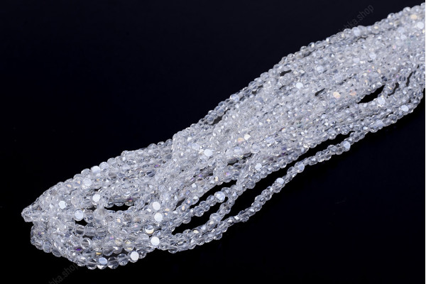 Намистини Хрусталь, Таблетка 6мм, 100шт./нит. №1 AB Crystal