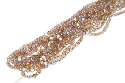 Намистини Хрусталь, Таблетка 6мм, 100шт./нит. №128 Golden Amber on Crystal
