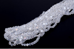 Намистини Хрусталь Rondelle, Таблетка 4мм, 100шт./нит. №1 AB Crystal