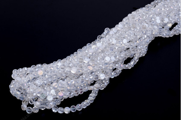 Намистини Хрусталь, Таблетка 4мм, 100шт./нит. №1 AB Crystal