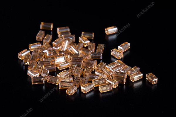 Намистини Хрусталь, Рублений 3х6мм, 72шт./уп. №128 Golden Amber on Crystal