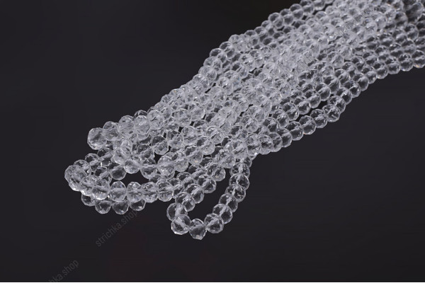 Намистини Хрусталь Rondelle 8мм, 65-70шт./нит. № 1 Crystal