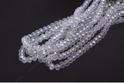 Намистини Хрусталь Rondelle 8мм, 65-70шт./нит. № 1 AB Crystal