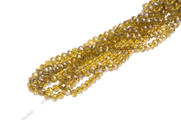 Намистини Хрусталь Rondelle 8мм, 65-70шт./нит. № 10 AB Light Topaz