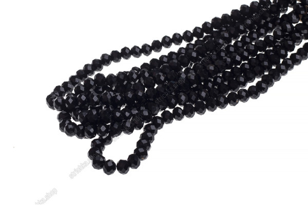 Намистини Хрусталь Rondelle 8мм, 65-70шт./нит. № 2 Black