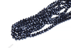 Намистини Хрусталь Rondelle 8мм, 65-70шт./нит. № 2 AB Black
