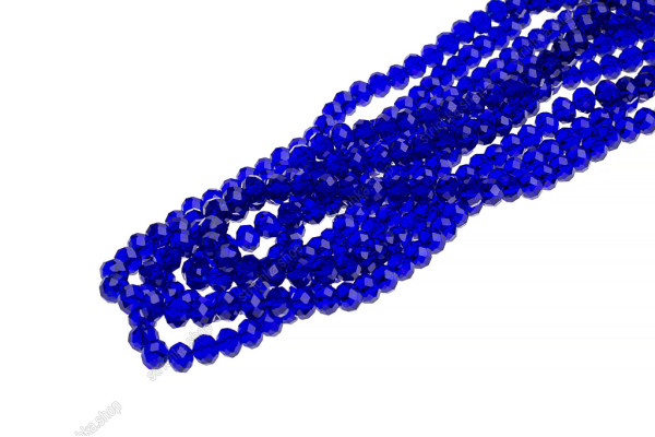 Намистини Хрусталь Rondelle 8мм, 65-70шт./нит. № 5 Cobalt