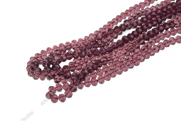 Намистини Хрусталь Rondelle 8мм, 65-70шт./нит. № 6 Grape