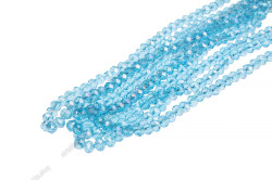 Намистини Хрусталь Rondelle 8мм, 65-70шт./нит. № 7 AB Light Aquamarine