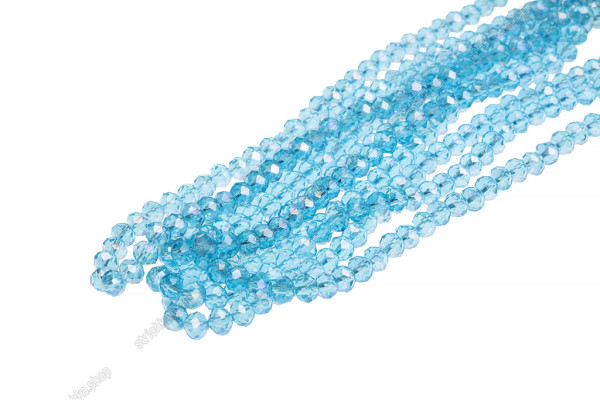 Намистини Хрусталь Rondelle 8мм, 65-70шт./нит. № 7 AB Light Aquamarine